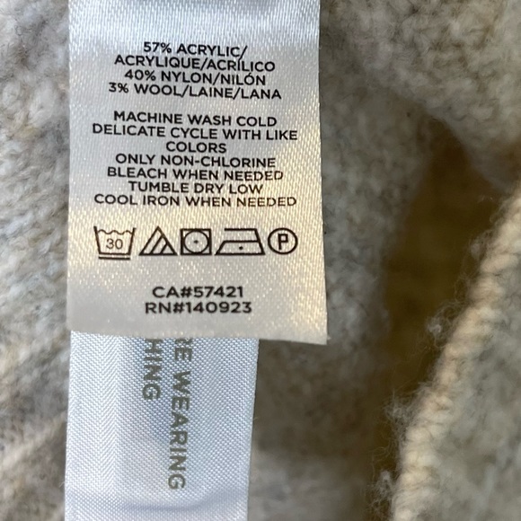 Loft Bobble Poncho Oversized Knit Sweater Size XS / S Wool Pullover Oatmeal - Picture 7 of 9